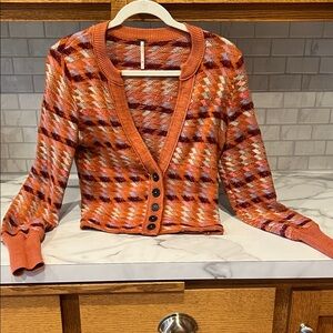 Free People Multicolor Button-Up Cardigan